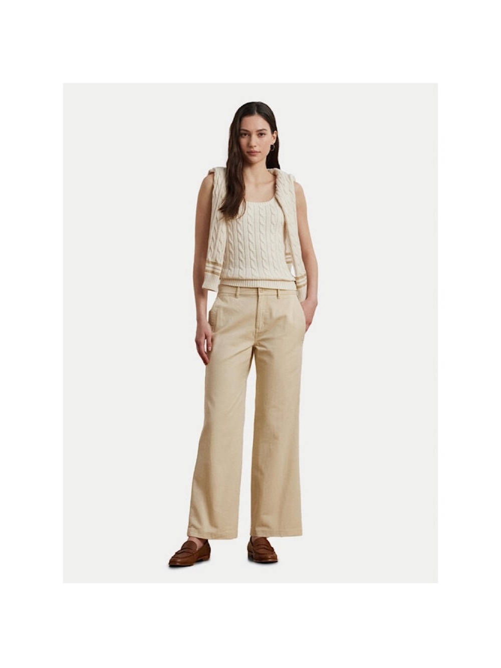 Ralph Lauren Wide-Leg Trousers - Beige